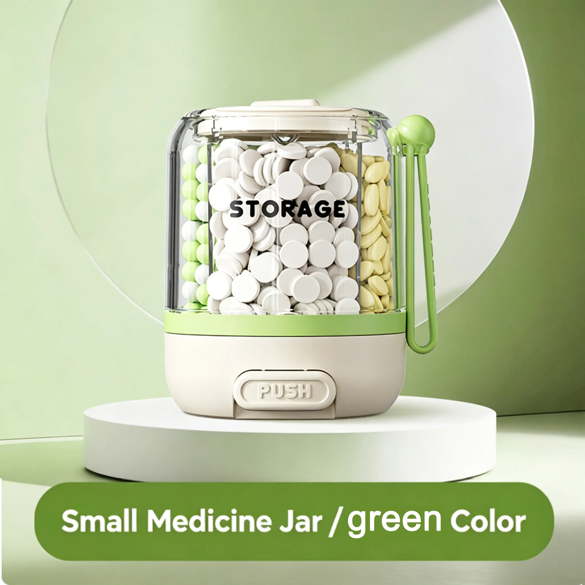 Push Button Weekly Pill Organizer, 7 Days Daily Medicine Dispenser Portable Pill Box, Moisture Proof Sealed Travel Tablet Storag