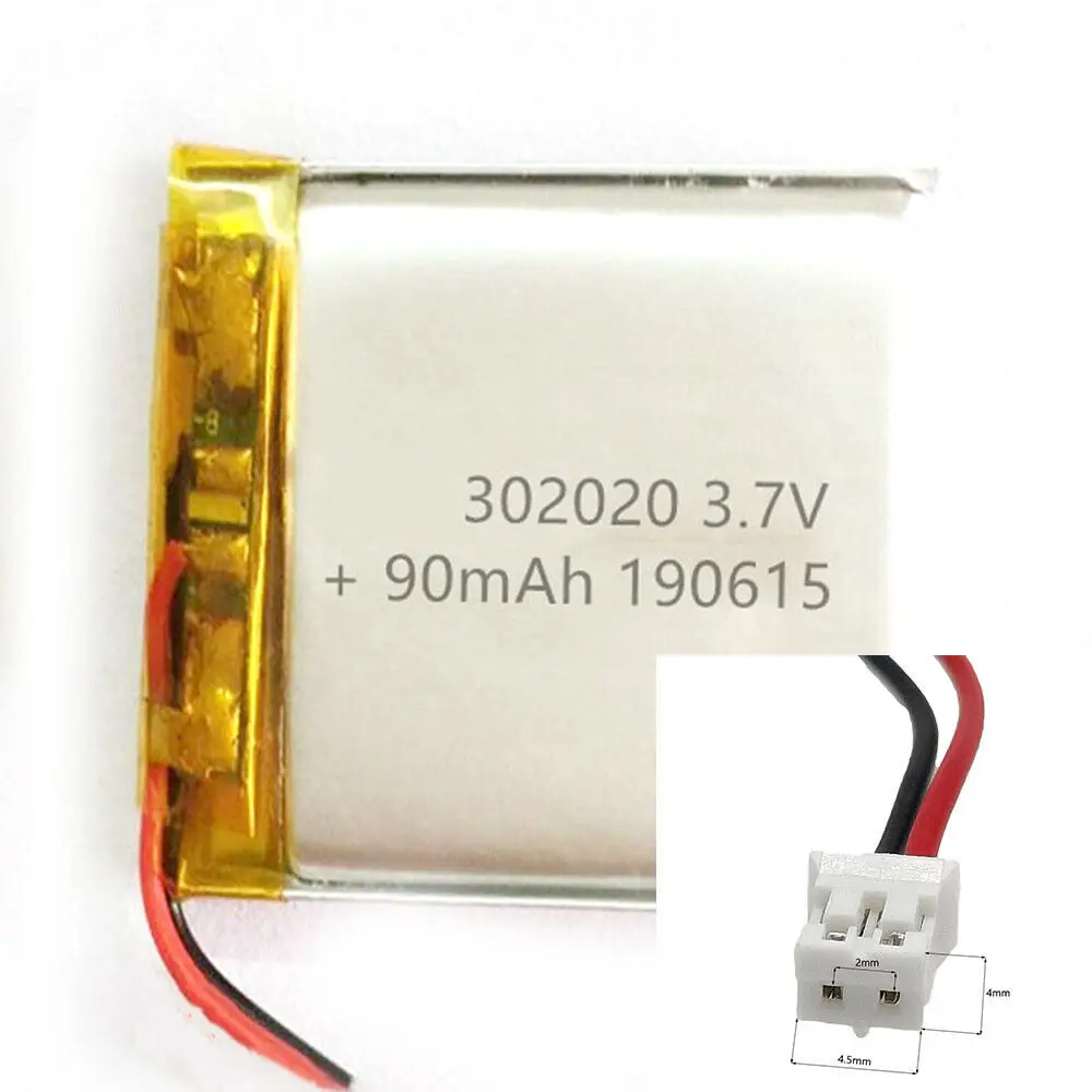 Rechargeable 3.7V 90Mah 302020 Lithium Polymer Ion Battery For ELECTRIC TOYS MP3 TABLET CHARGING TREASURE POWER GPS
