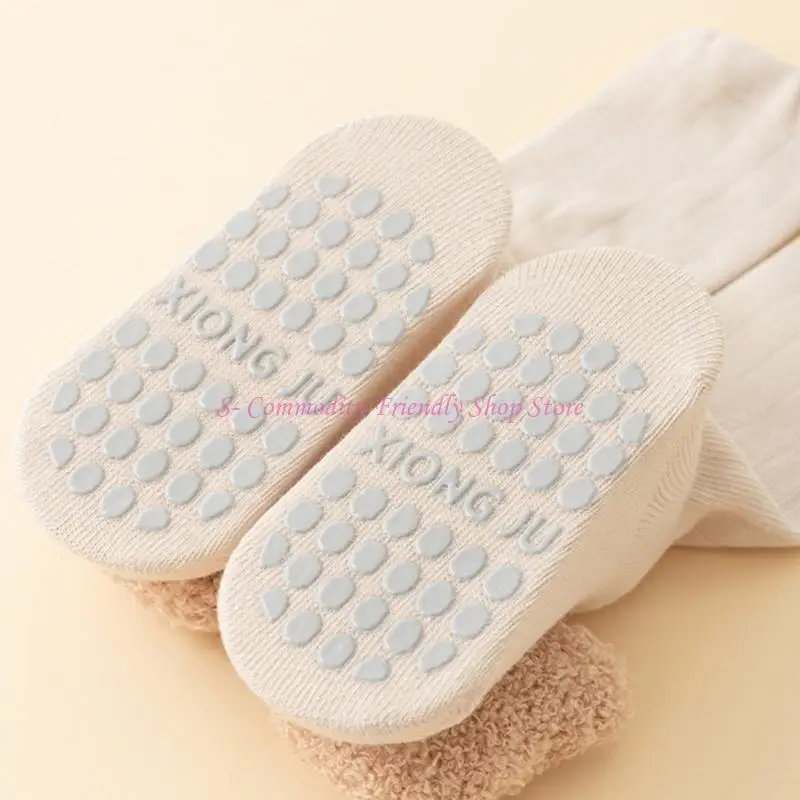 85AE 1 Pair Lovely Baby Socks Soft and Comfortable Cartoon Infant In Tube Socks Nonslip Nonslip Floor Socks for Toddler
