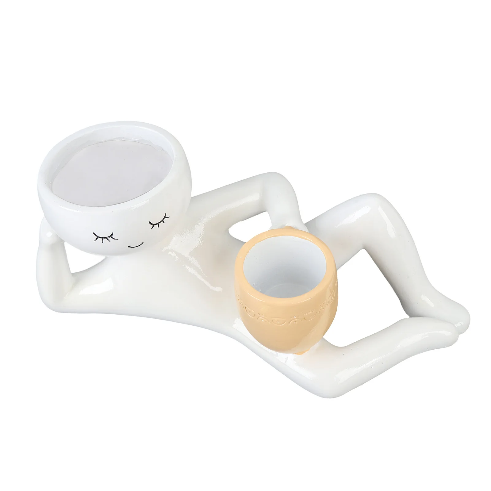 وعاء عصاري إبداعي من الراتنج الاصطناعي قابل للتنفس لتزيين سطح المكتب #4