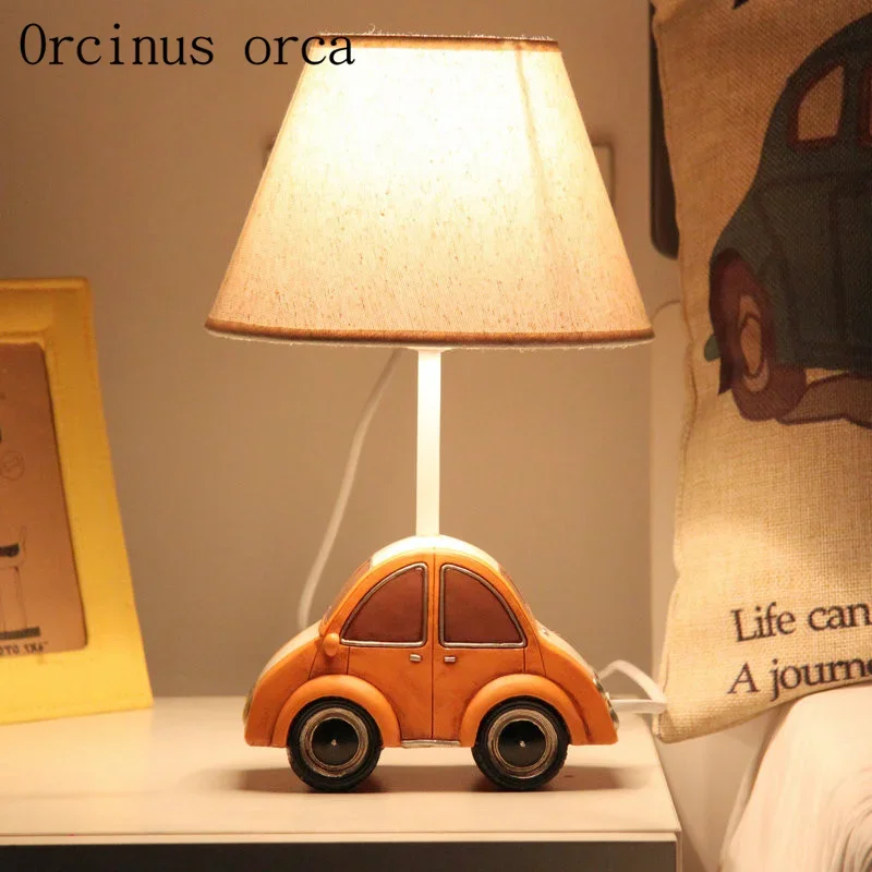 Cute cartoon car LED table lamp Children's room boy bedroom bedside lamp warm birthday gift  table lamp free shipping