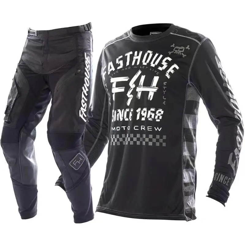 

2024 for FH MX Suit Motocross Gear Set Off Road Jersey Set With Pocket Dirt Bike Jersey And Pants Moto Racing Clothing