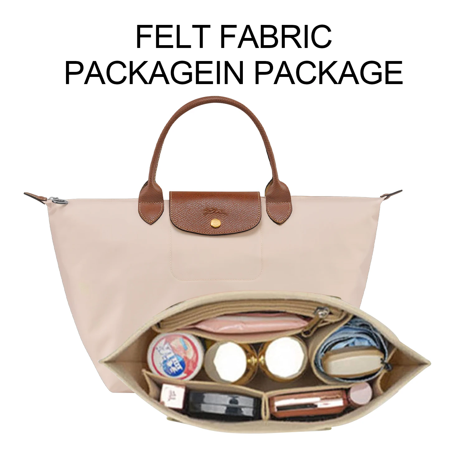 إدراج منظم المحفظة لإدراج حقيبة يد Longchamp Le Pliage