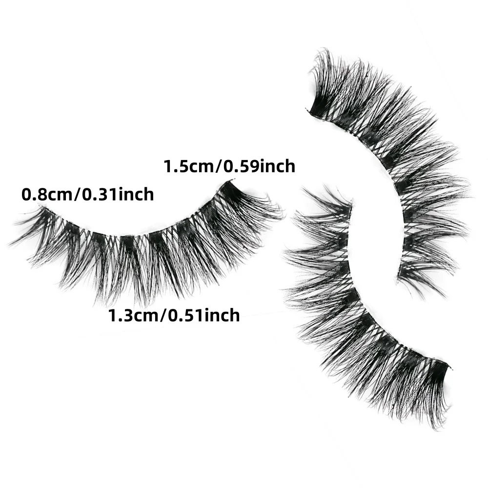 ขนตาปลอม 7 คู่ มีแถบโปร่งใส ขนตาปลอมหนาและหนา รูปลักษณ์เป็นธรรมชาติ ขนตาปลอมสไตล์ฟ็อกซ์ e