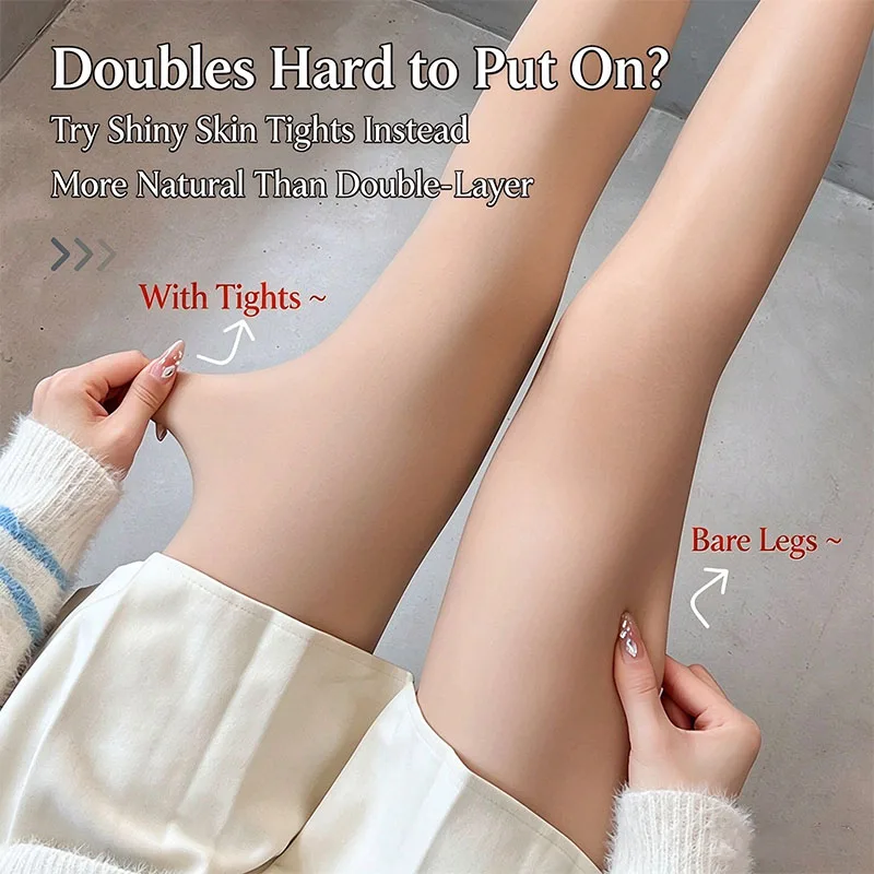 Autumn Winter Thermal Stockings Women New High Waist Fleece Lined Warm Tights Leggings Female Sexy Translucent Black Pantyhose