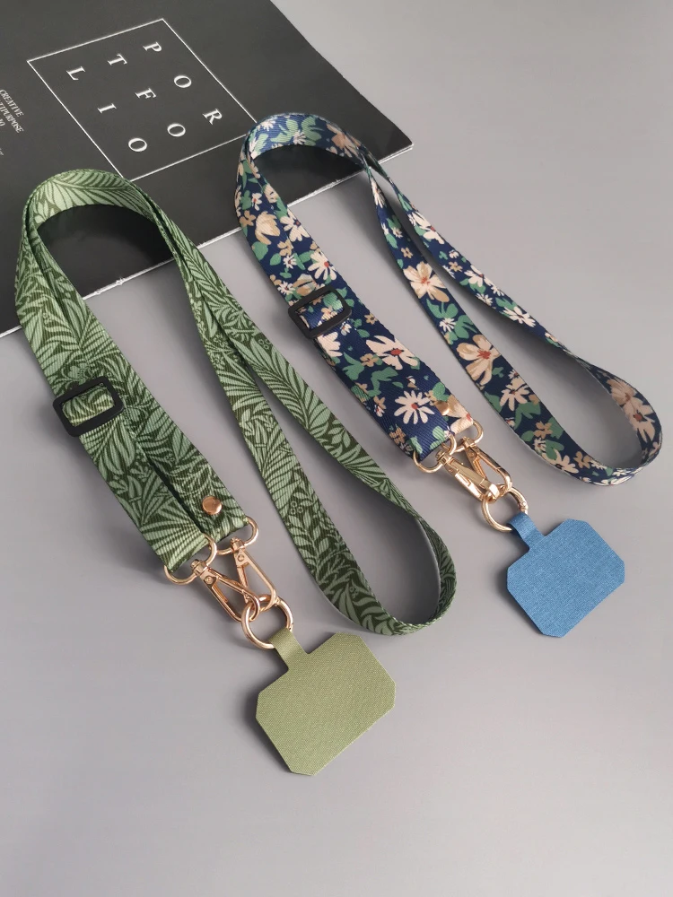 Painted Crossbody Cell Phone Lanyard Adjustable Neckband Strap Rope With Universal gasket Clip Anti-Lost mobile Phone Lanyards