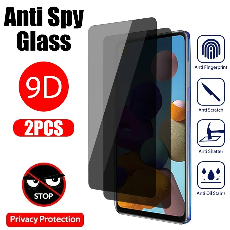 2Pcs Anti-spy Tempered Glass for Samsung Galaxy A13 A12 A53 A52 A50 A32 A71 A73 A23 A70 A51 A72 A40 A22 A31 A33 S21 FE 5G