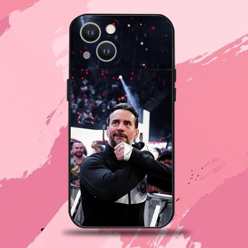 WWE CM P-Punk Phone Case For iPhone 16,15,14,13,12,11 Plus,Pro Max,XS,X,XR,SE,Mini,8,7,Soft Silicone Black Cover - Image 5
