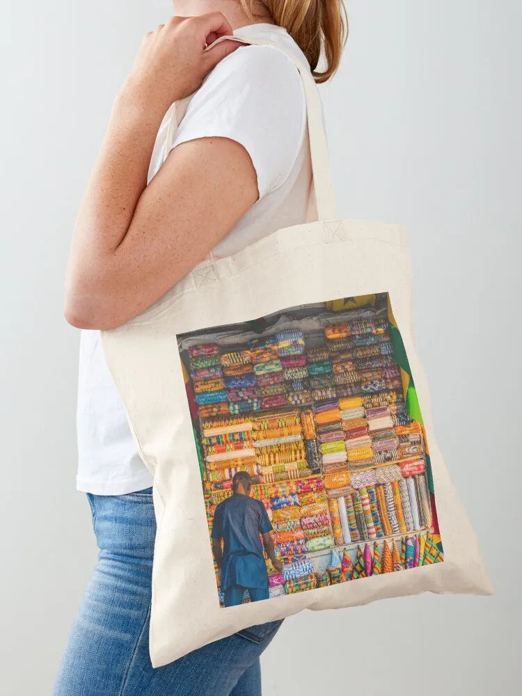 

African Marketplace in Ghana Tote Bag Gift bag Women's shopper large size bags tote bags men