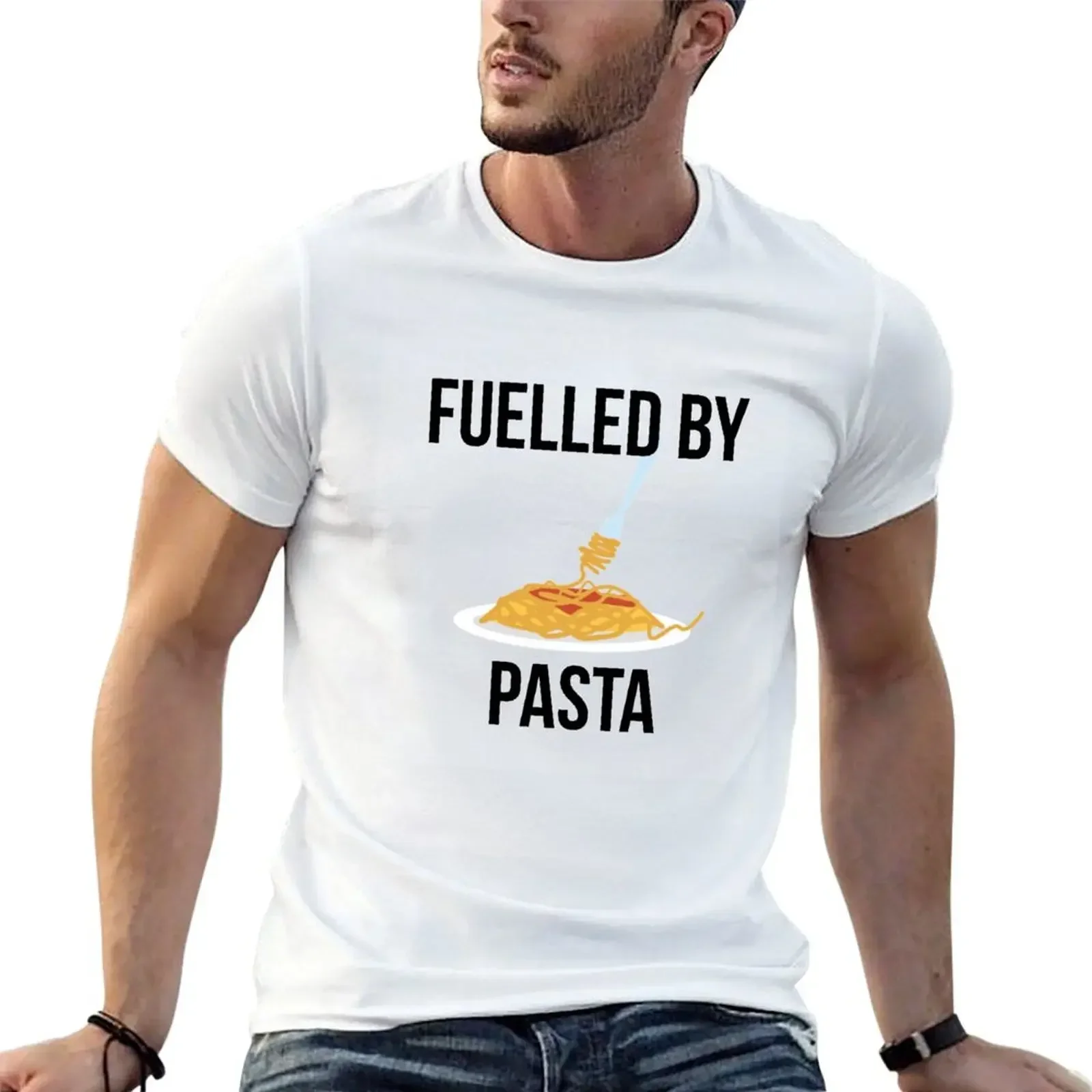 Fuelled by pasta T-Shirt kawaii clothes blanks plus size tops boys animal print mens designer clothes