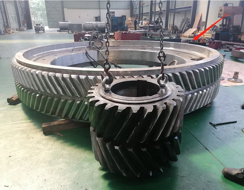 Luoyang Yogie OEM Large Diameter Steel engranaje conico helicoidal double helical gear