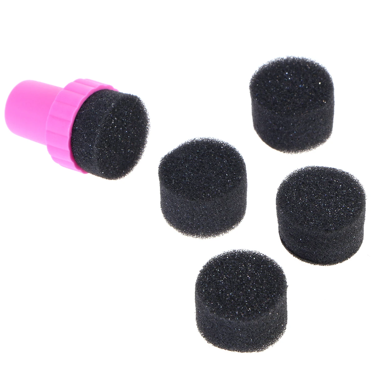 مجموعة إسفنجة ختم لفن الأظافر، مقبض مريح ناعم وخفيف الوزن وقابل للإزالة لختم طلاء الأظافر في المنزل