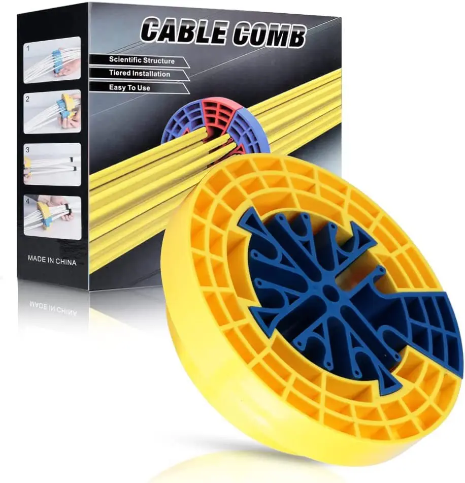 Feuerfester ABS-Kabelkamm – professioneller Organizer für CAT5/6/7 Ethernet-Kabel, Server-Rack und Kabelmanagement