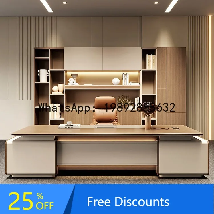 

YFY Light Luxury Office Boss Simple High-end Executive Desk High-grade Manager Office and Chair Set Class