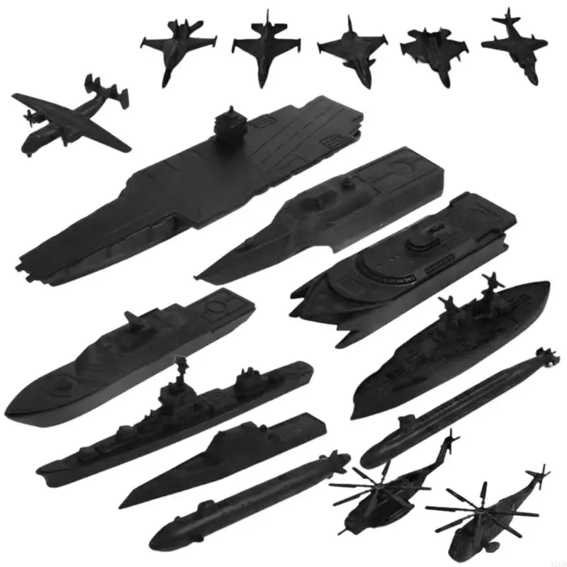 J2HD 17 pièces modèle d'avion navire réaliste Collection figurines ensemble Construction Marine