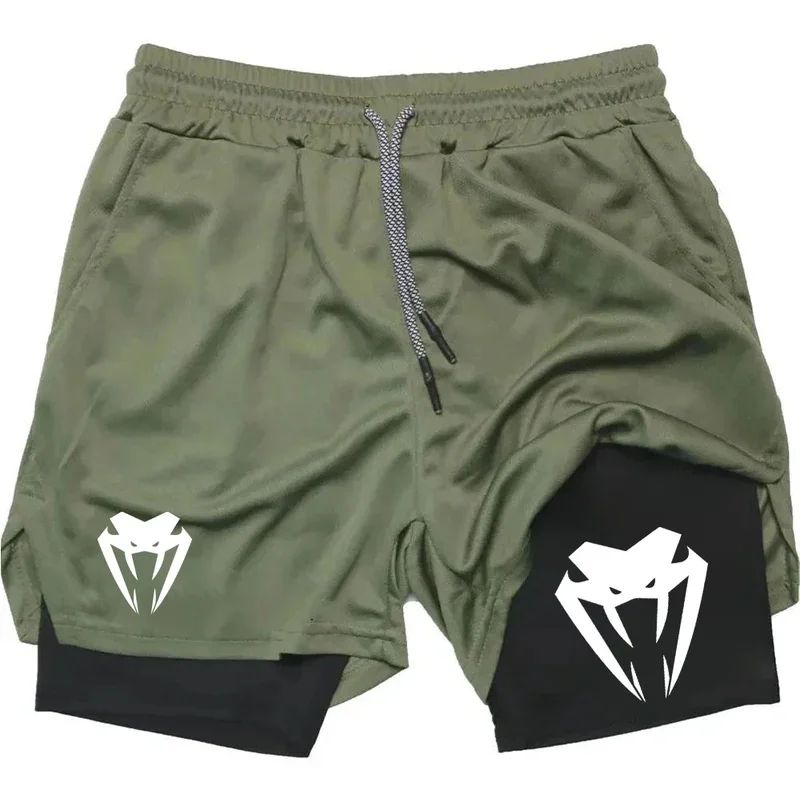 تشغيل السراويل الرجال اللياقة البدنية الصالة الرياضية أداء السراويل الرياضية الصيف عادية 2 في 1 شبكة سريعة الجافة تجريب ضغط الركض السراويل #6