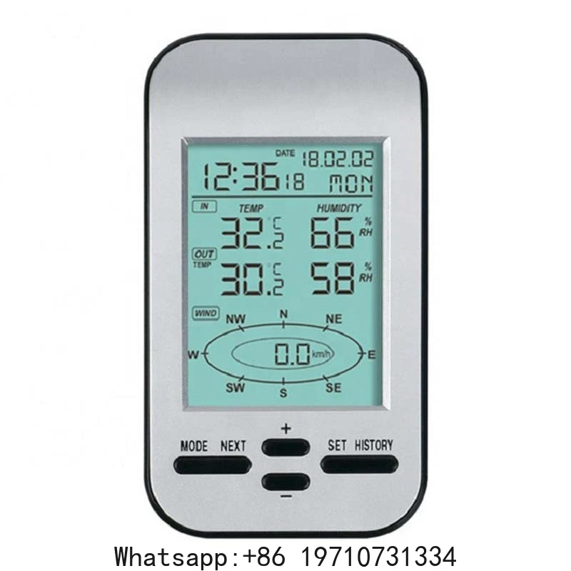 New RF 433Mhz Wireless Weather Station Clock with Wind Speed Tester and Direction Sensor Temperature Weather Forecast