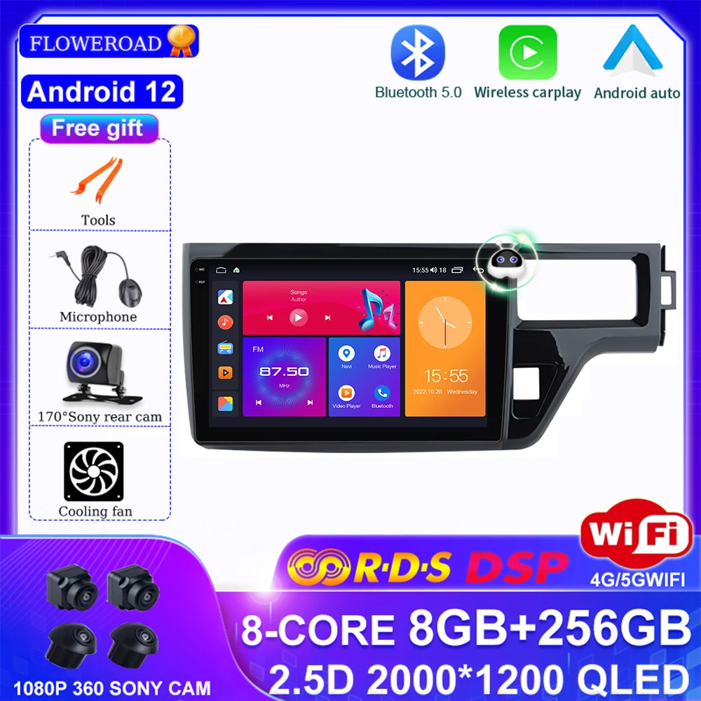 

Android 12 For Honda Stepwgn 5 2015 - 2021 Car Radio Multimedia Blu-ray QLED System Navigation GPS Wireless carplay Android auto