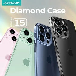 Joyroom Kryształowe przezroczyste etui na iPhone'a 15 14 Pro Max PC Anty-żółknące przezroczyste etui z pełnym obiektywem do iPhone'a 14 Pro