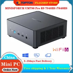 MINISFORUM UM790 UM780 Pro XTX Mini-Gaming-PC AMD Ryzen 9 7940HS 7 7840HS 2*DDR5 5600 MHz 2*PCIE4.0 Window 11 Mini-Computer WiFi6