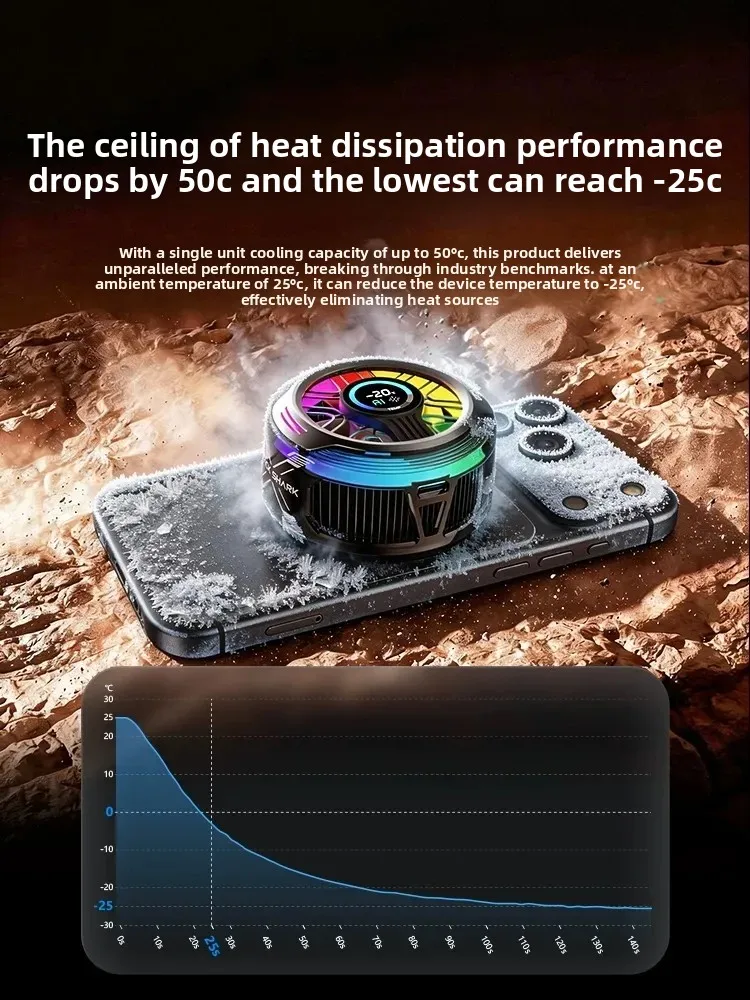 Black Shark 6 Pro High Power Magnetic Phone Cooler 35W Semiconductor Cooling Full Color Smart Screen Esports Heat Sink FunCooler