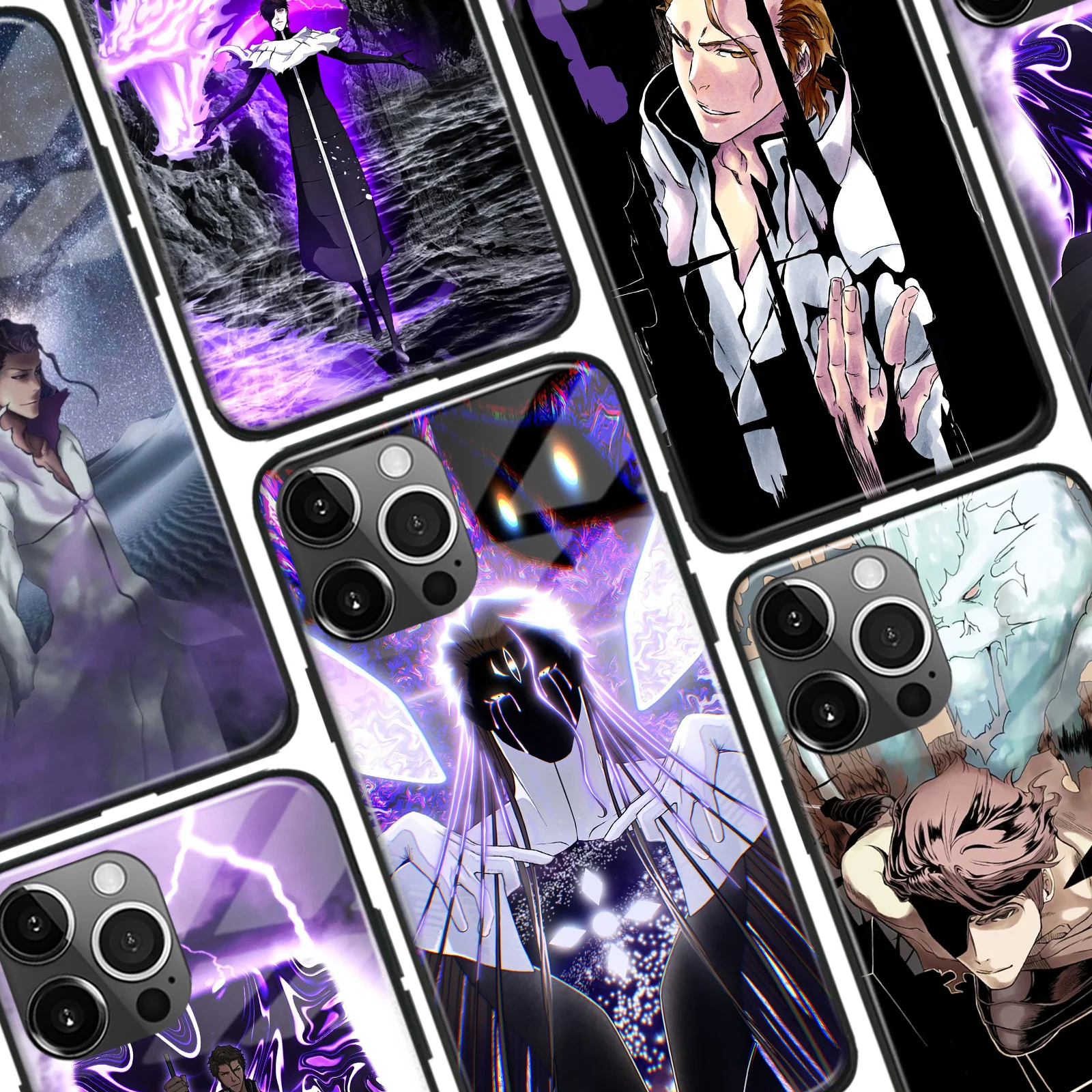 Aizen Japanese Anime Soft Silicone Glass Phone Case for iPhone 6s Se3 7 8 14 15 Plus XR X XS 11 12 13 Mini 14 15 Pro Max