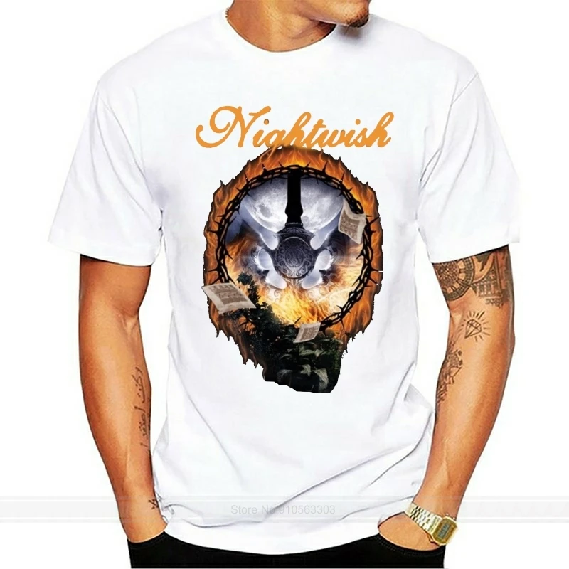 Мужская футболка с коротким рукавом NIGHTWISH, финский металлический ремешок, маленькая черная фотография, W171 3D, популярная дешевая мужская футболка
