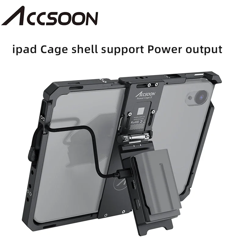 ACCSOON Power Cage shell for ipad 10.5inch11inch ipad cage Support NP-F battery, Support Seemo ， Seemo Pro