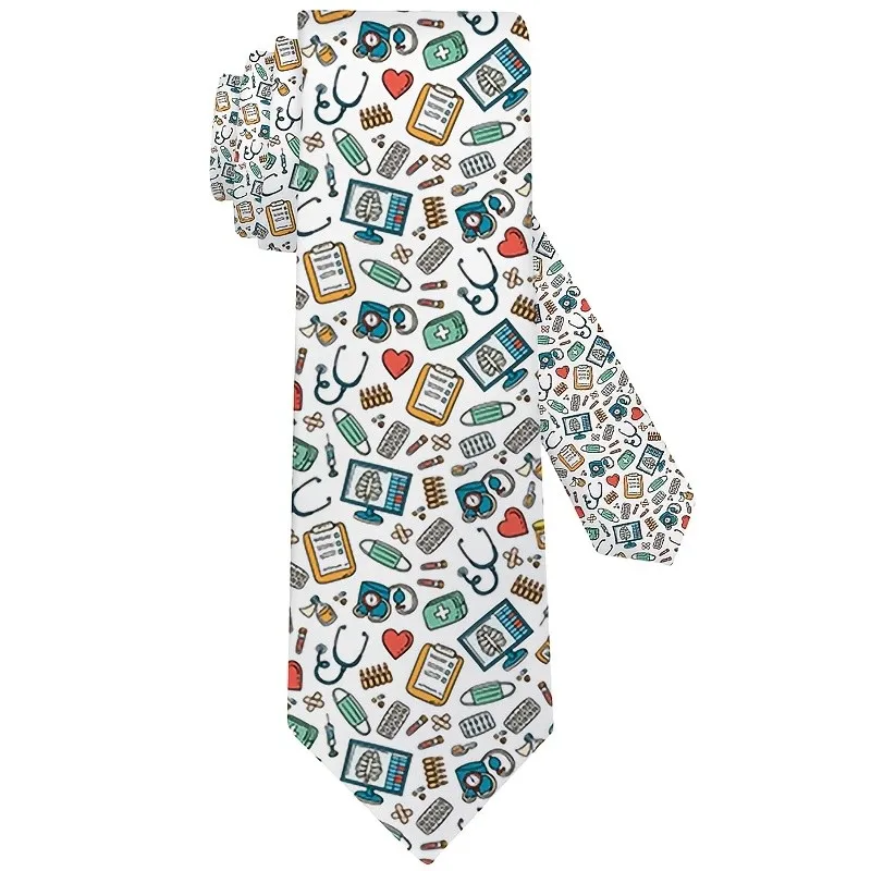 Doctors And Nurses' Holiday Medical-Themed Designs Necktie Neutral Unisex Design Fashion-Forward Popular Pick Easy