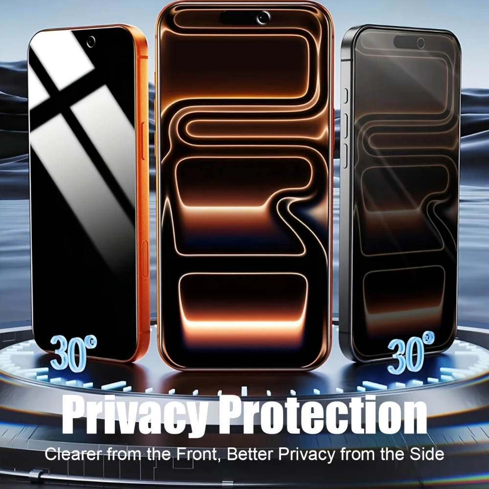 NNBILI 1-5pcs Full Cover Privacy Tempered Glass Screen Protector for iPhone 17 16 15 14 13 12 11 Pro Max 17e 16e Easy to Install view 2