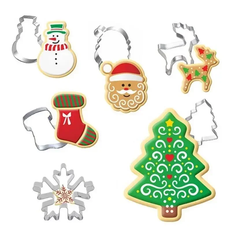 Christmas Animal Pattern Shape Cute Tools Stainless Steel Fondant Gift Cookie Biscuit Cutter Mold Making Cake Tools Accessories