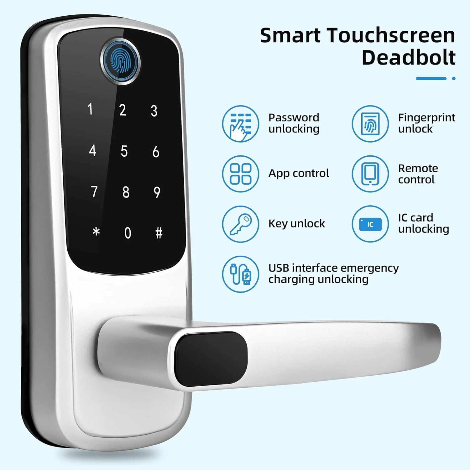 スマートホームやアパートメント向けの、指紋認証、パスワード入 - Digital Door Lock Fingerprint Handle のレビューと価格