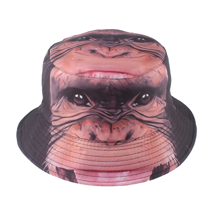 3D Printing Animal Bucket Hat For Women Men Fashion Street Hip Hop Caps Outdoor Sun Protection Foldable Reversible Fisherman Hat