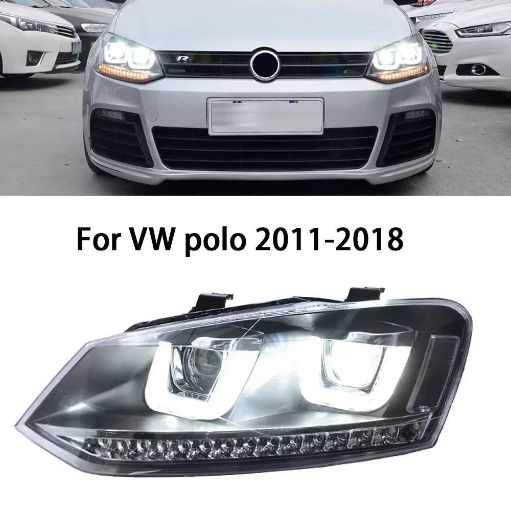 Car Headlights For Volkswagen VW POLO 2011-2018 LED Auto Headlamp Assembly Upgrade High Configure Projector Lens Accessories Kit