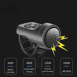 OFFBONDAG Bicycle Bell Rechargeable Bike Motorcycle Electric Anti-theft Alarm Horn Loud Alarm Ring Road Bicycle Accessories