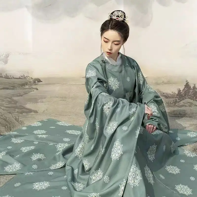 الأصلي Hanfu الرجال النساء سونغ سلالة واسعة الأكمام جولة الرقبة رداء هالوين الأمير الملكي تأثيري حلي مرحلة الأداء البدلة