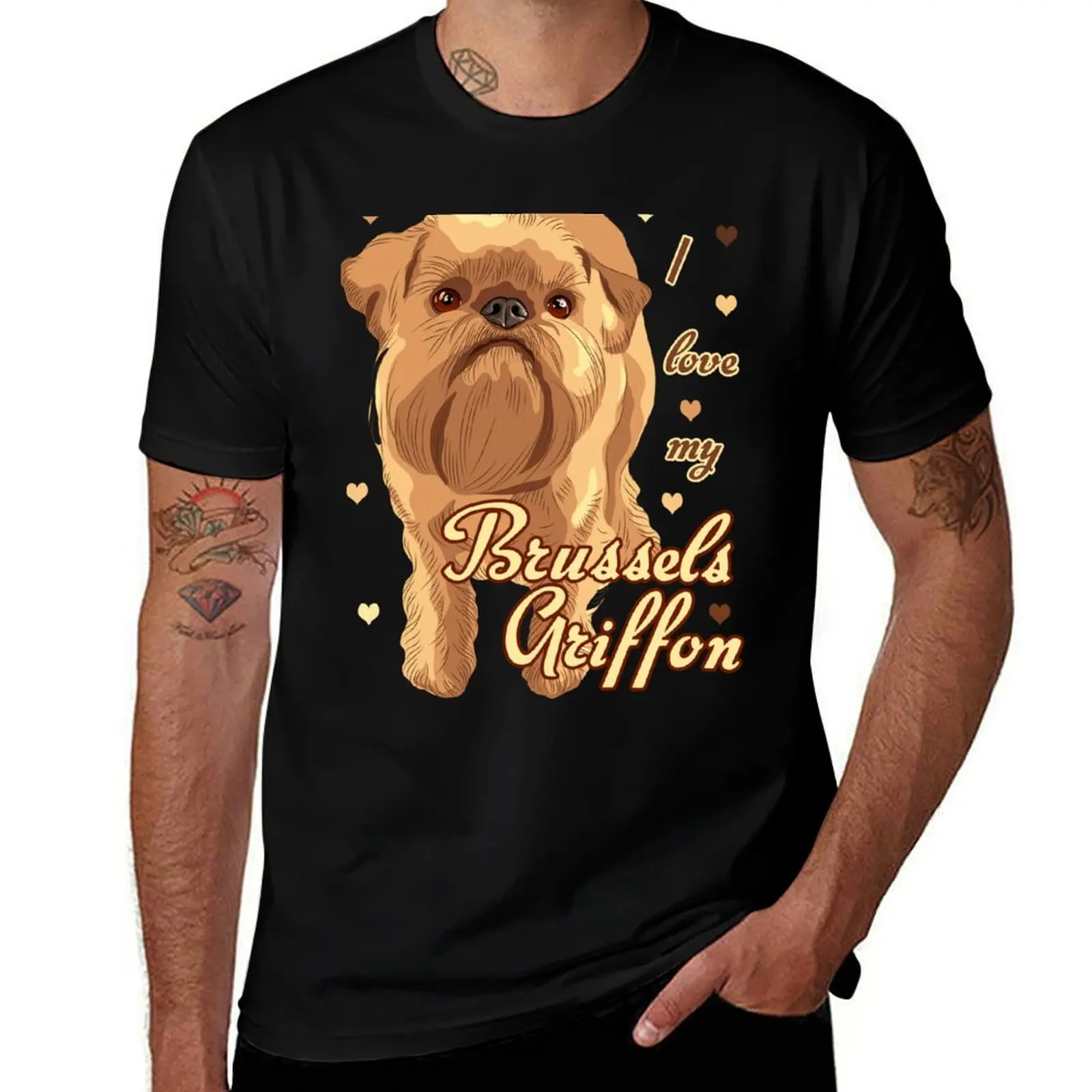 

man T-Shirt shirt Love for Dog Griffon Griffon! Brussels Especially Lovers! My designer T-Shirt Brussels t I