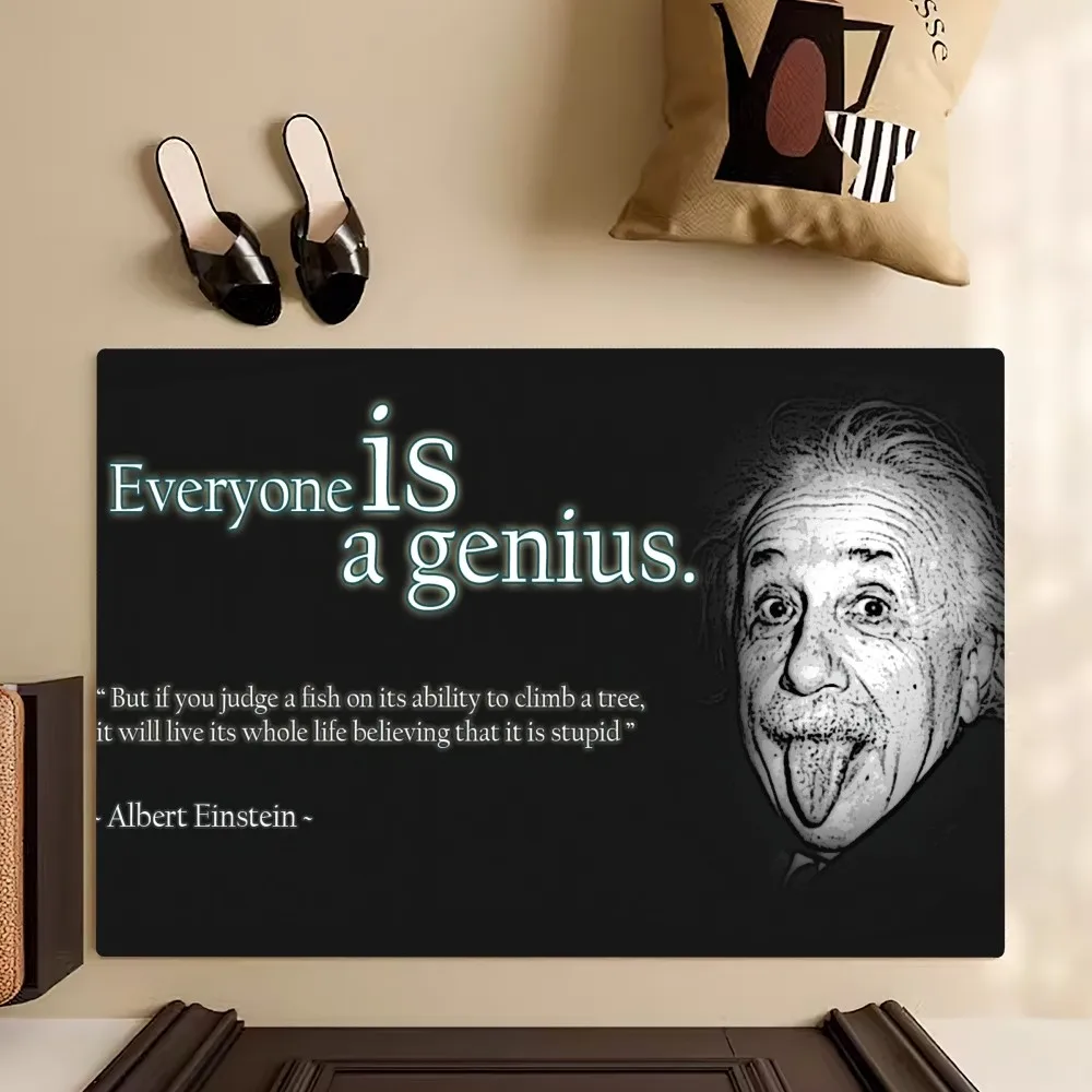 Art  Albert E-Einstein Math Floor Mat Bedroom Kitchen Door Bath House Super Absorbent Foot Non-slip