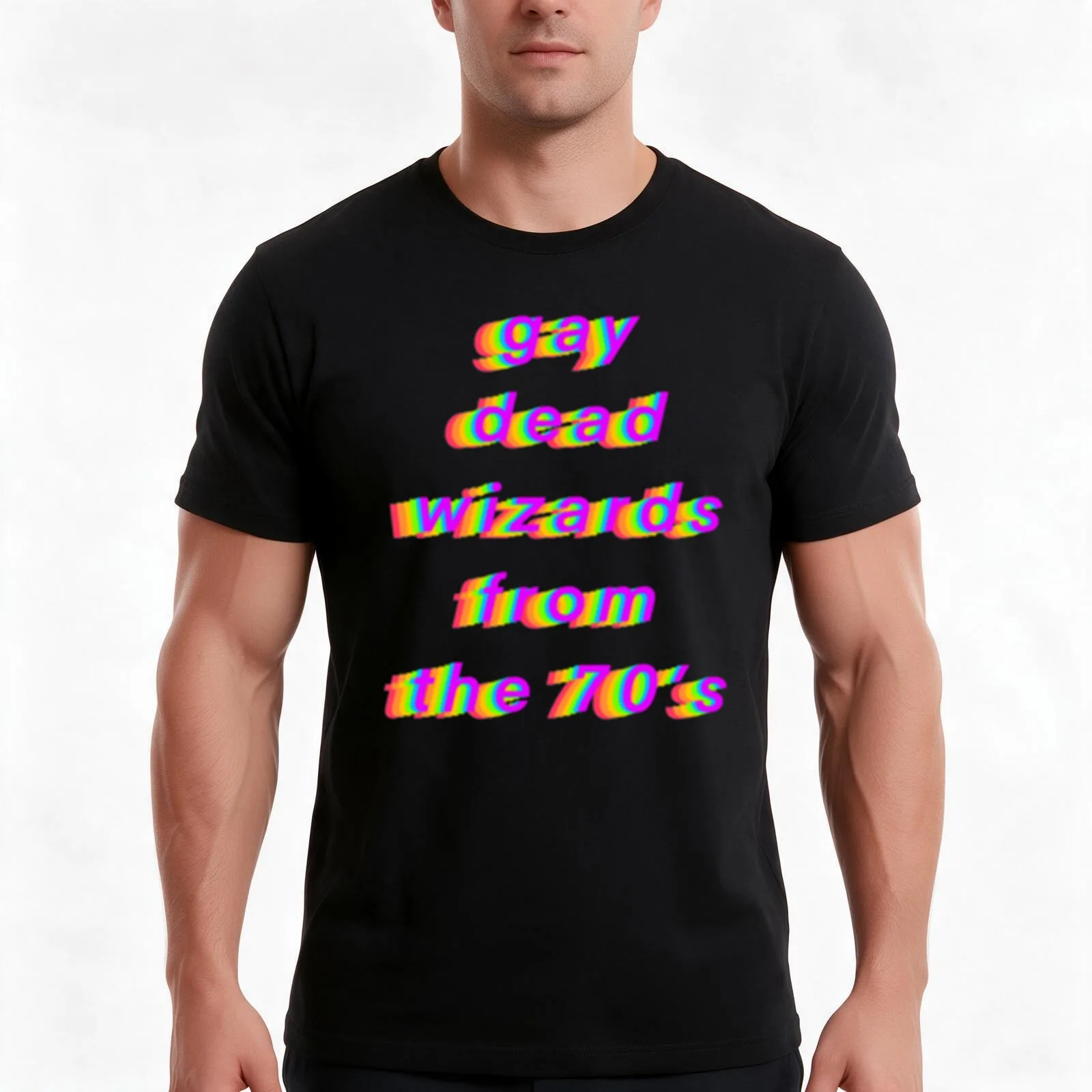 dead gay wizards from the 70_s T-Shirt Summer Casual Cotton Tee Oversized Streetwear Tops Vintage Graphic Print 100% Cotton