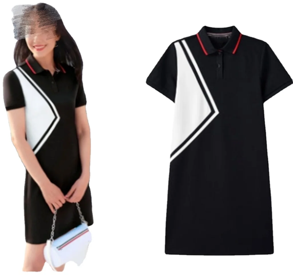 

Double Knitted Dress, Polo Collar, Golf, Leisure, Sports, Summer, 2023