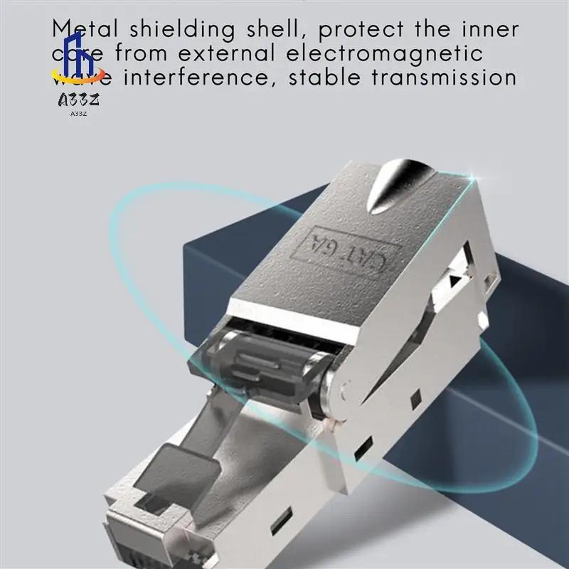 

A33Z-24Pcs Tool-Free Shielded RJ45 Cat 7 Termination Plug Cat7 Plug / Cat7 Connector Connectors Modular 23/24AWG-Black