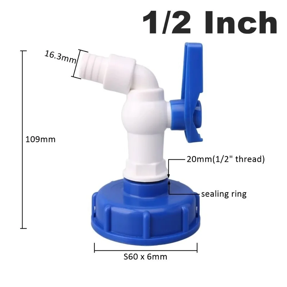Leak-Proof IBC Tank Tap Adapter Valve Easy Open Close Acid Alkali Resistant Water Tank Faucet Plastic IBC Container Faucet