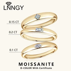Lnngy-Anillo de moissanita de corte de Esmeralda ovalado para mujer, anillos de compromiso de Halo de Plata de Ley 925 para mujer, joyería de boda para parejas, regalo