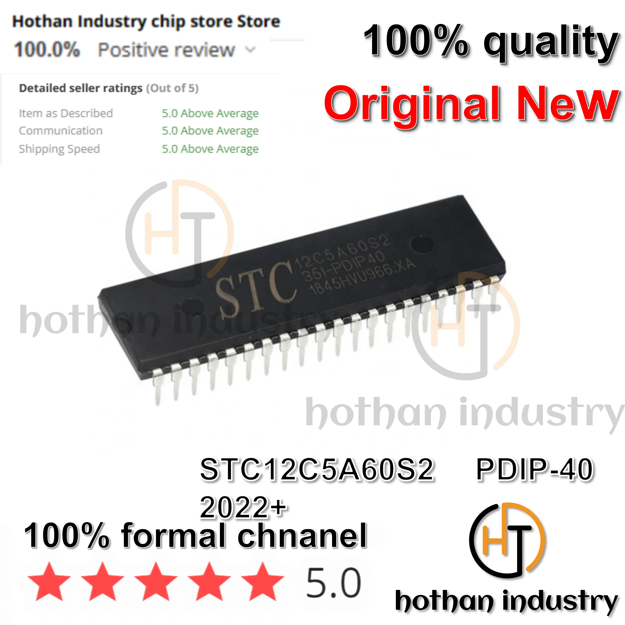 100% NEW STC12C5A60S2 12C5A60S2 CPU core: 51 series CPU maximum frequency: 35MHz Working voltage range: 4V~5.5V