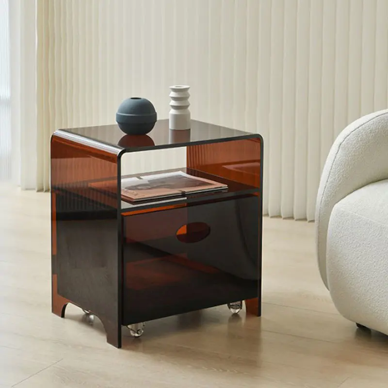 

Прозрачная акриловая прикроватная тумбочка, офисная мебель для дома, приставной столик, шкаф для хранения, журнальные столики, диван, приставной столик с колесиками