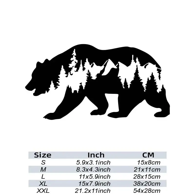 Creative Bear & woods Stickers，White and Black，For Cars, Trucks, Walls, Motorcycles & laptops