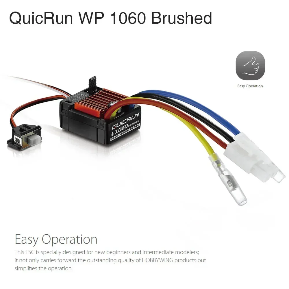 Hobbywing QuicRun 1625 25A WP1060 60A 1080 0880 80A Waterproof Brushed ESC RTR for 1/8 1/10 1/16 1/18 RC Car Buggy Truck Crawler