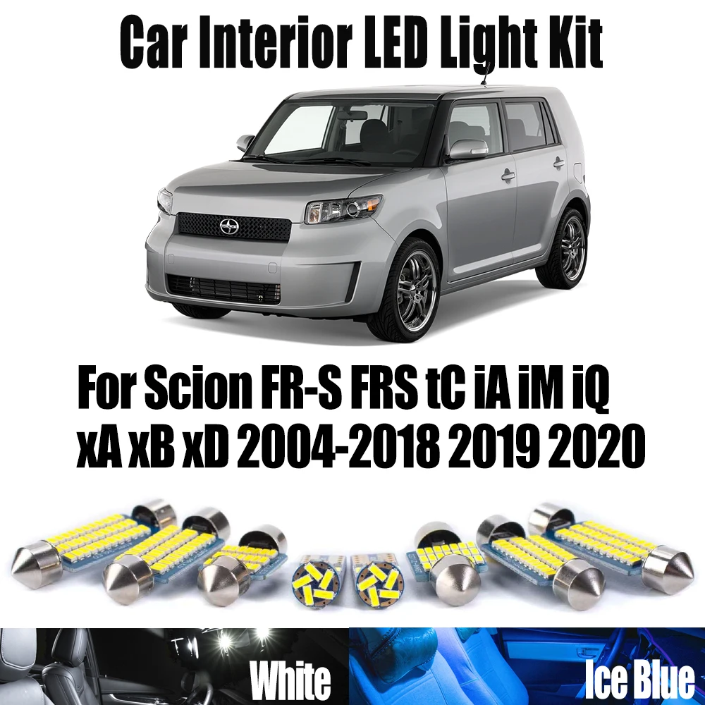 

Canbus For Scion FR-S FRS tC iA iM iQ xA xB xD 2004-2020 Number Plate Ceiling Bulb Car LED Interior Map Dome Luggage Light Kit