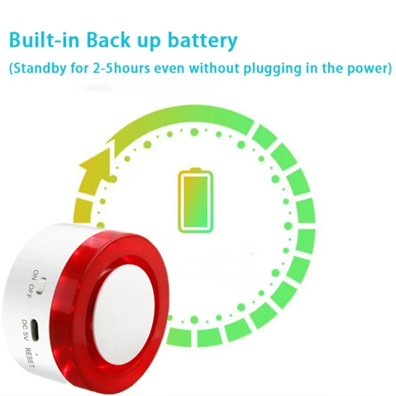 Tuya Smart Home Security Siren Alarme, Flash Horn, grandes sons para ladrão, Alexa, Plug UE, fácil de usar, 100DB