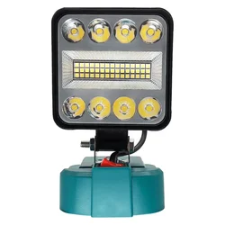 Makita-Lampe de travail LED électrique sans fil, réglage à 180 °, 53 perles LED, lampe de poche extérieure portable, batterie 18V, sans batterie